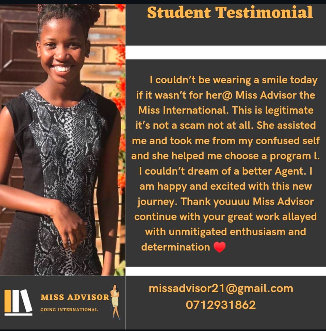 Student testimonial - She assisted me and took me from my confused self and helped me choose a program. I couldn't dream of a better Agent.